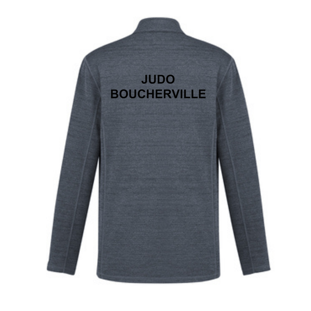 Judo Boucherville - Chandail 1/4 zip - Masculin - Gris / Royal de Judo Boucherville