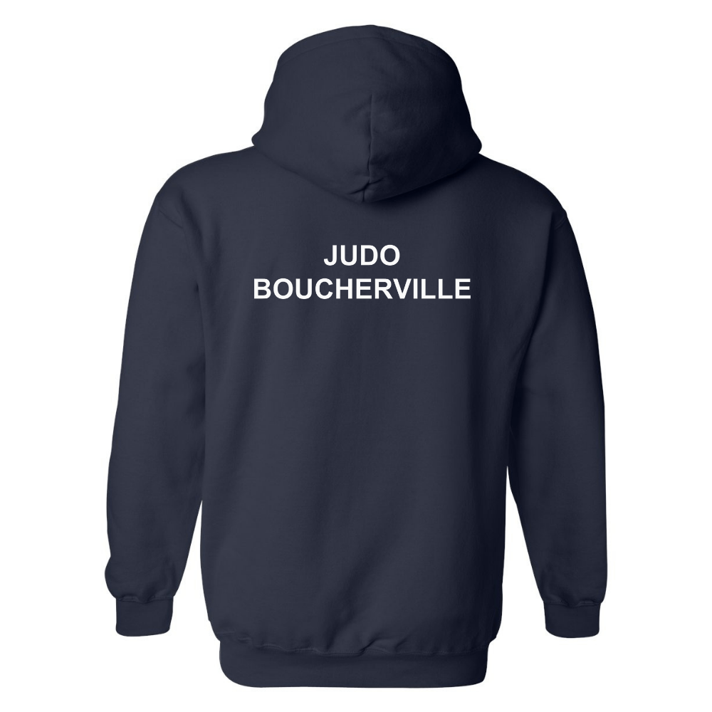 Judo Boucherville - Chandail à capuchon, Type kangourou - Adulte - Marine de Judo Boucherville