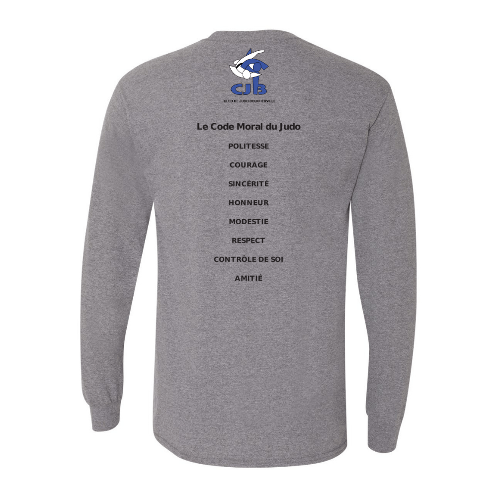 Judo Boucherville - Chandail, type T-Shirt à manches LONGUES - Adulte - Gris de Judo Boucherville