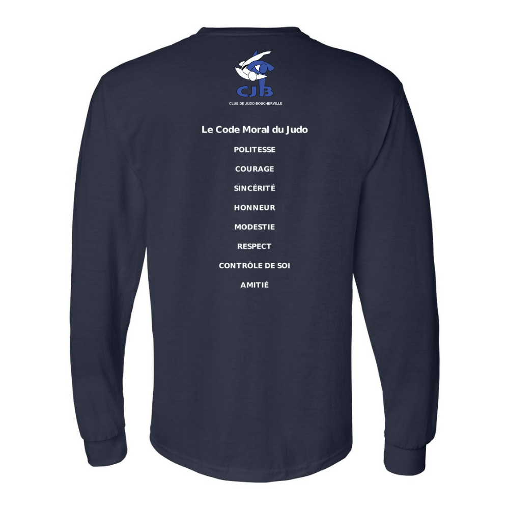 Judo Boucherville - Chandail, type T-Shirt à manches LONGUES - Adulte - Marine de Judo Boucherville