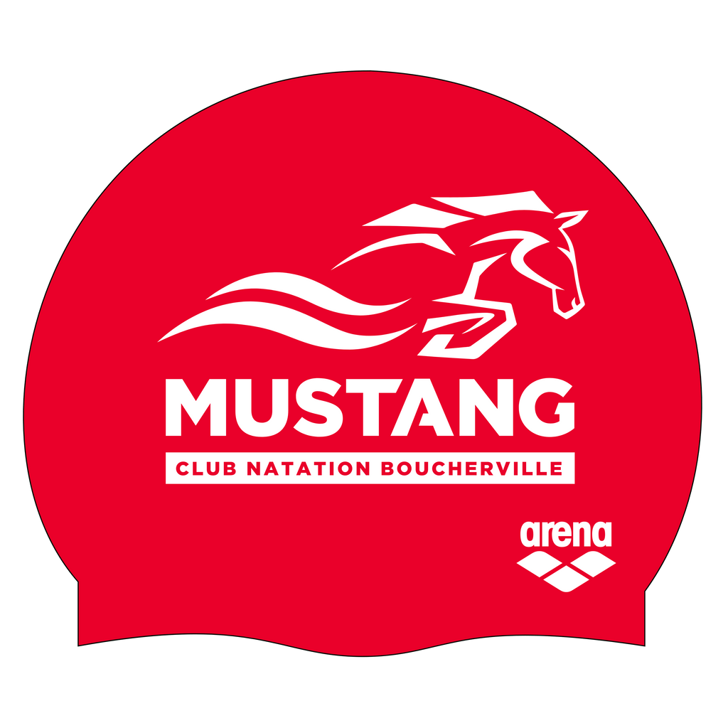 Natation Mustang - Arena - Casque de bain Rouge Classique en silicone de Mustang