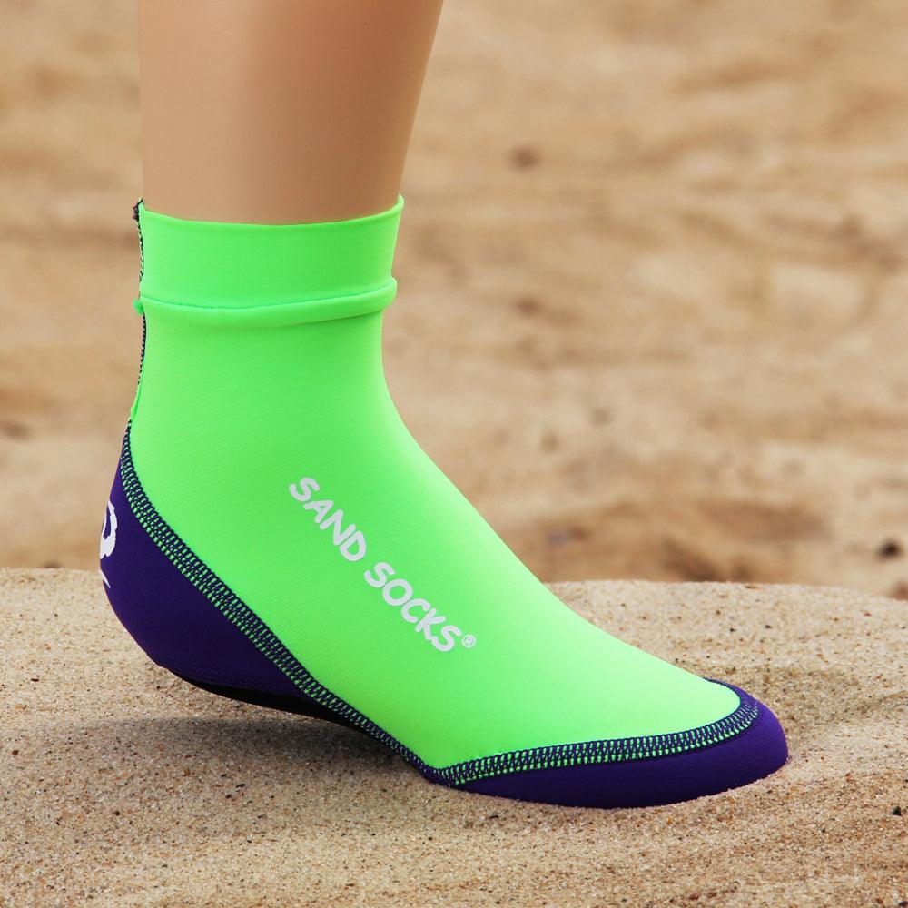 SandSocks - Chaussettes pour enfants pour volleyball de plage - Vert lime de Sand Socks
