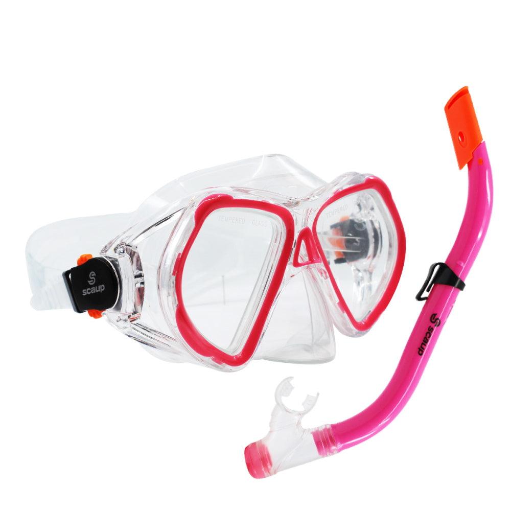 Masque + tuba de plongée pour junior bleu ou rose de la marque BECO France  est vendue sous le nom ARI KIDS 4+