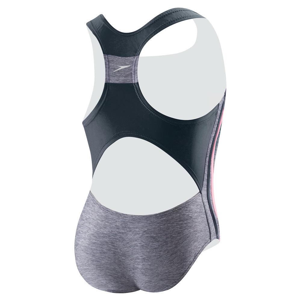 Speedo Infinity Splice Extra Life- Maillot pour fille - Orange Gris (064) de Speedo