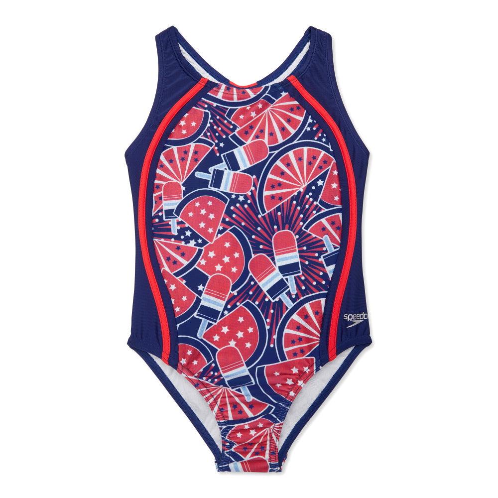 Speedo Printed Sport Splice - Maillot pour filles - Speedo Rouge (600) de Speedo