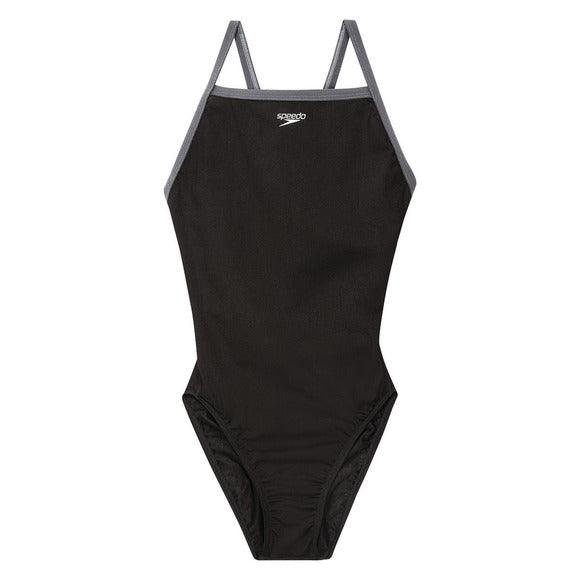 Speedo Solid FlyBack Endurance+ - Maillot d’entraînement pour femmes - Noir/Gris (047) de Speedo