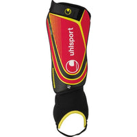 Uhlsport Tibia Plate Pro - Protège-tibias de joueur de soccer - Rouge/Noir/Jaune de Uhlsport