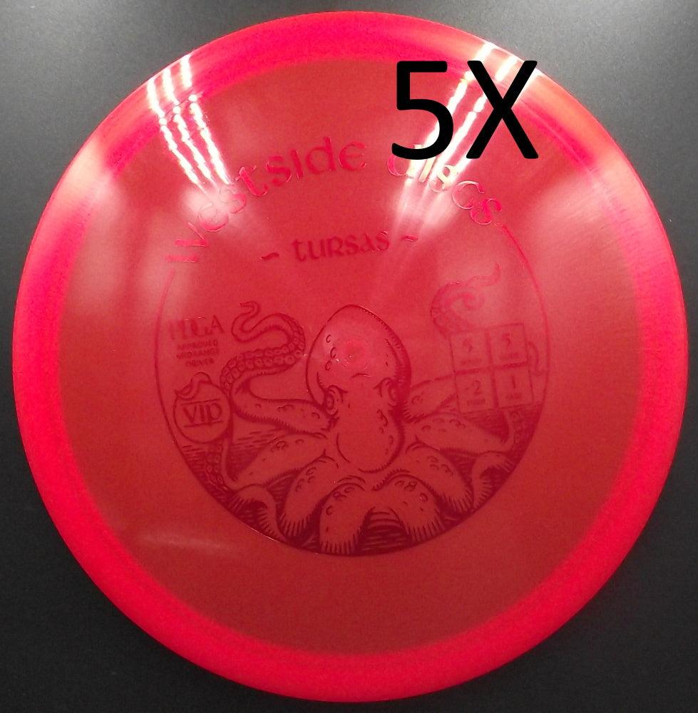 Westside Discs - 5 Disques - TURSAS Vip - S5 - Midrange Discgolf - Rouge de Westside Discs