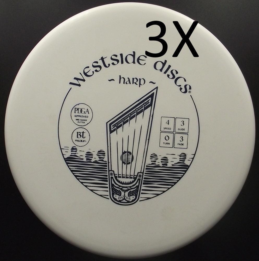 Westside Discs - TRIO - HARP BT Medium- S4 - Midrange Discgolf - Blanc de Westside Discs